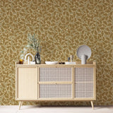 Golden Ochre Leaves Wallpaper