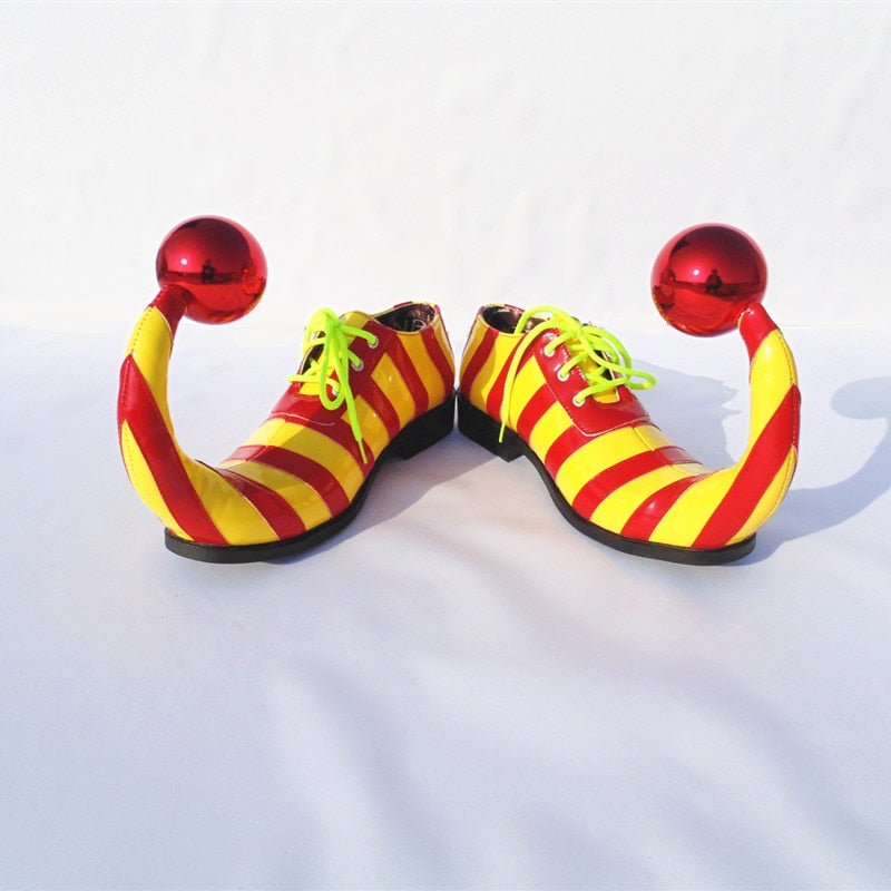Circus Clown Stripe Shoes For Adults Joker Cosplay
