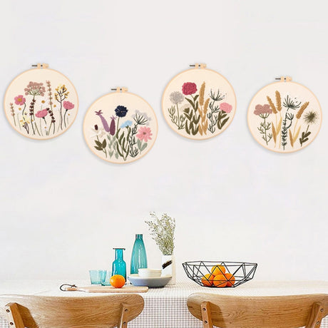 Meadow Flowers Embroidery Starter Kit With Pattern and Instructions and Hoop