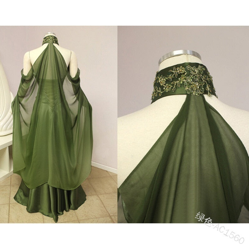 Fairy Elf Cape Elven Queen Princess Collared Cloak Medieval Cosplay Costume