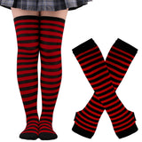 Sanderson Sisters Striped Cotton Socks and Fingerless Gloves Sets