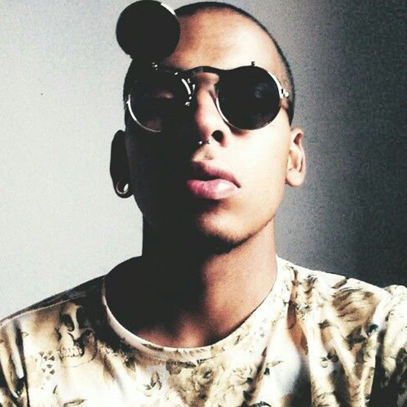 Retro Flip Up Round Sunglasses