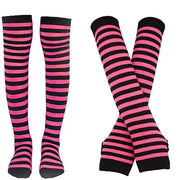 Sanderson Sisters Striped Cotton Socks and Fingerless Gloves Sets