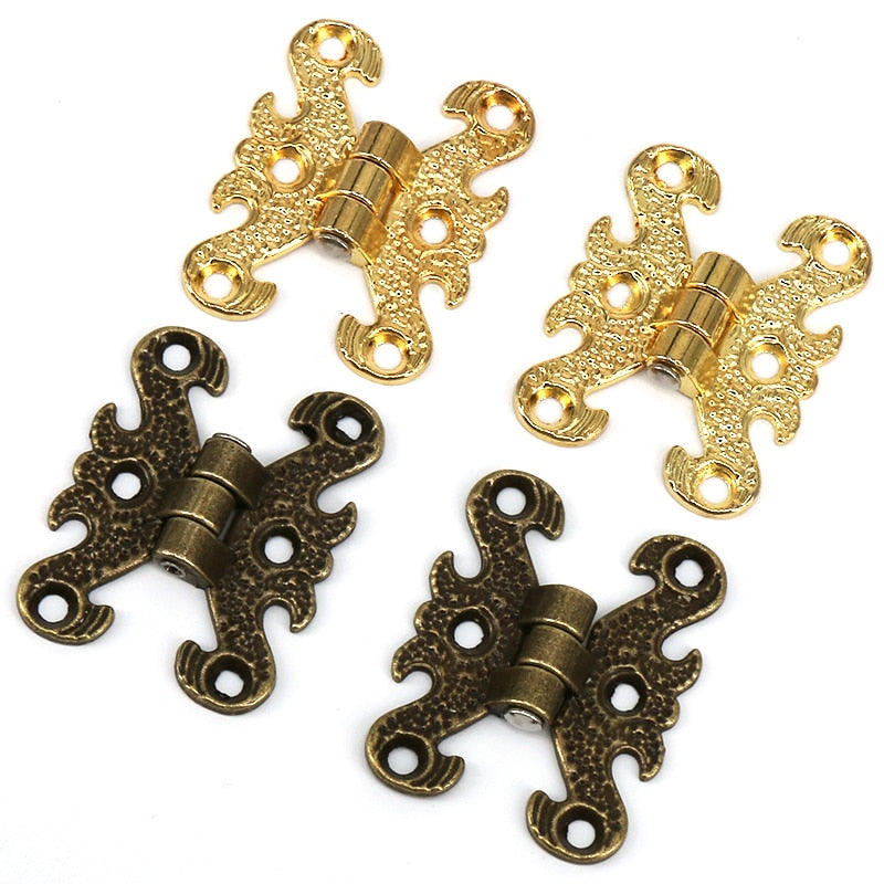 2pcs Mini Hinges for Cabinets or Treasure Boxes