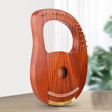 16-String Wooden Lyre Harp with Carry Bag, Tuning Wrench, Music Book