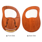 16-String Wooden Lyre Harp with Carry Bag, Tuning Wrench, Music Book