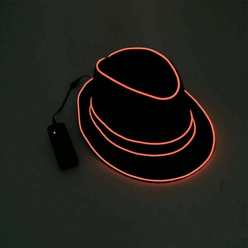 LED Light Up Jazz Hat and Ties Glow Neon Party Costumes