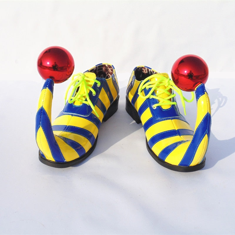 Circus Clown Stripe Shoes For Adults Joker Cosplay
