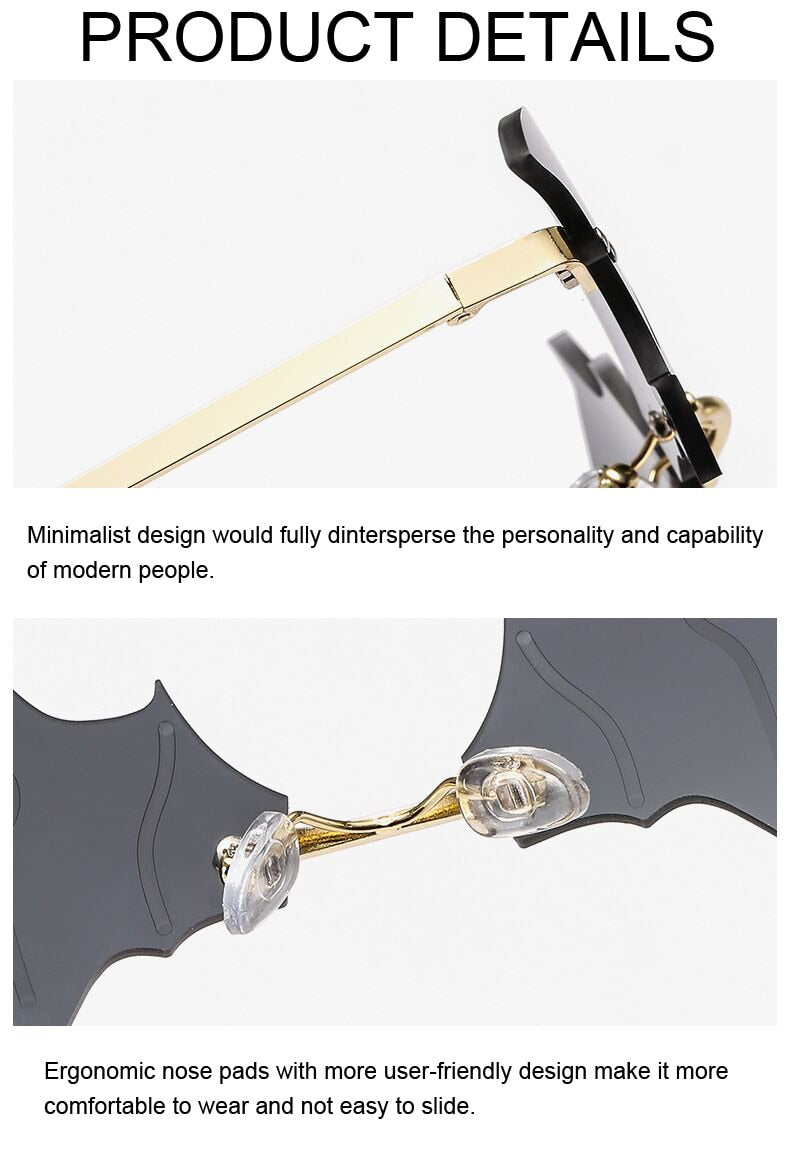 Rimless Batwing Sunglasses