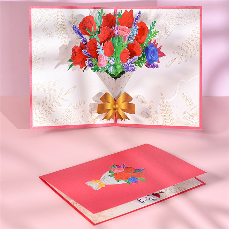 Pop-Up Flower Card 3D Greeting Card
