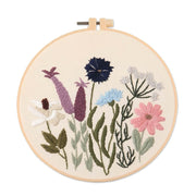 Meadow Flowers Embroidery Starter Kit With Pattern and Instructions and Hoop