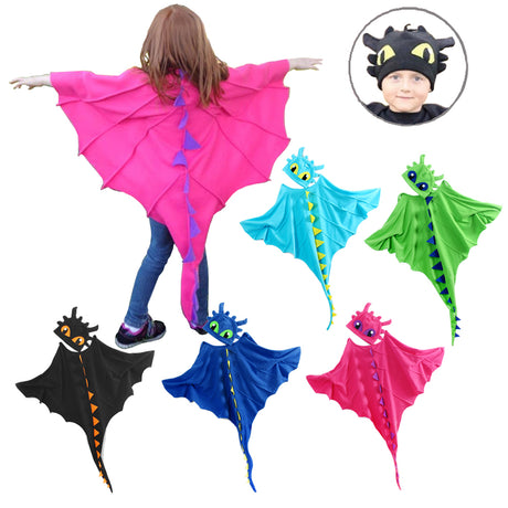 Toothless Dragon Costume Warm Fleece Cloak and Hat