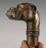 Bronze Dog Walking Stick Handle