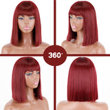 Short Straight Wigs with Bangs