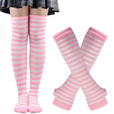 Sanderson Sisters Striped Cotton Socks and Fingerless Gloves Sets