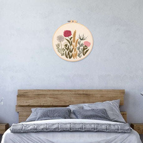 Meadow Flowers Embroidery Starter Kit With Pattern and Instructions and Hoop