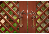 Parrot in a Tree Brass Door Pull Handmade Hardware