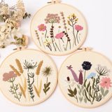 Meadow Flowers Embroidery Starter Kit With Pattern and Instructions and Hoop