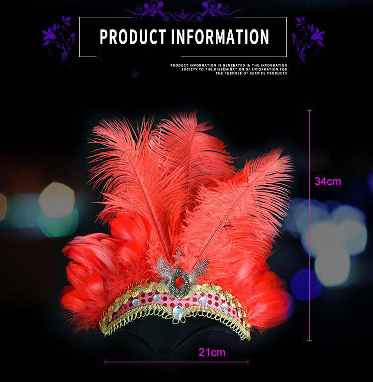 LED Light Carnival Feather Headband Mardi Gras Costume
