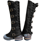 Medieval Armour Half Chaps Lace Up Buckle Shoes Boots Covers Men Women LARP