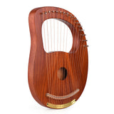 16-String Wooden Lyre Harp with Carry Bag, Tuning Wrench, Music Book