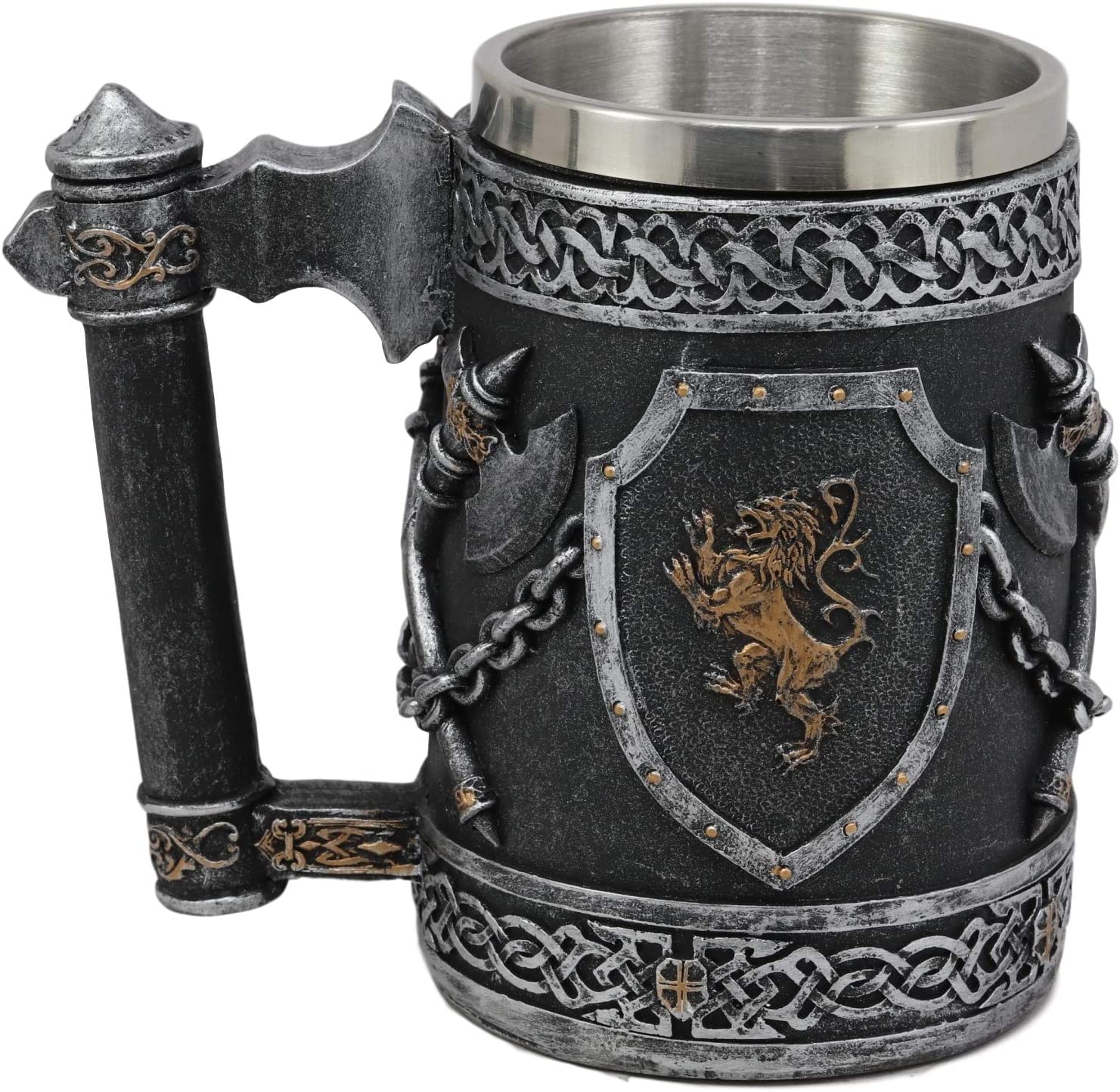 Ebros Large Medieval Coat Of Arms English Lion Heraldry Shields Tankard Beer Mug