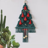 Macrame Boho Christmas Tree Wall Hanging Tassels Bells