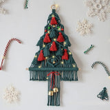 Macrame Boho Christmas Tree Wall Hanging Tassels Bells