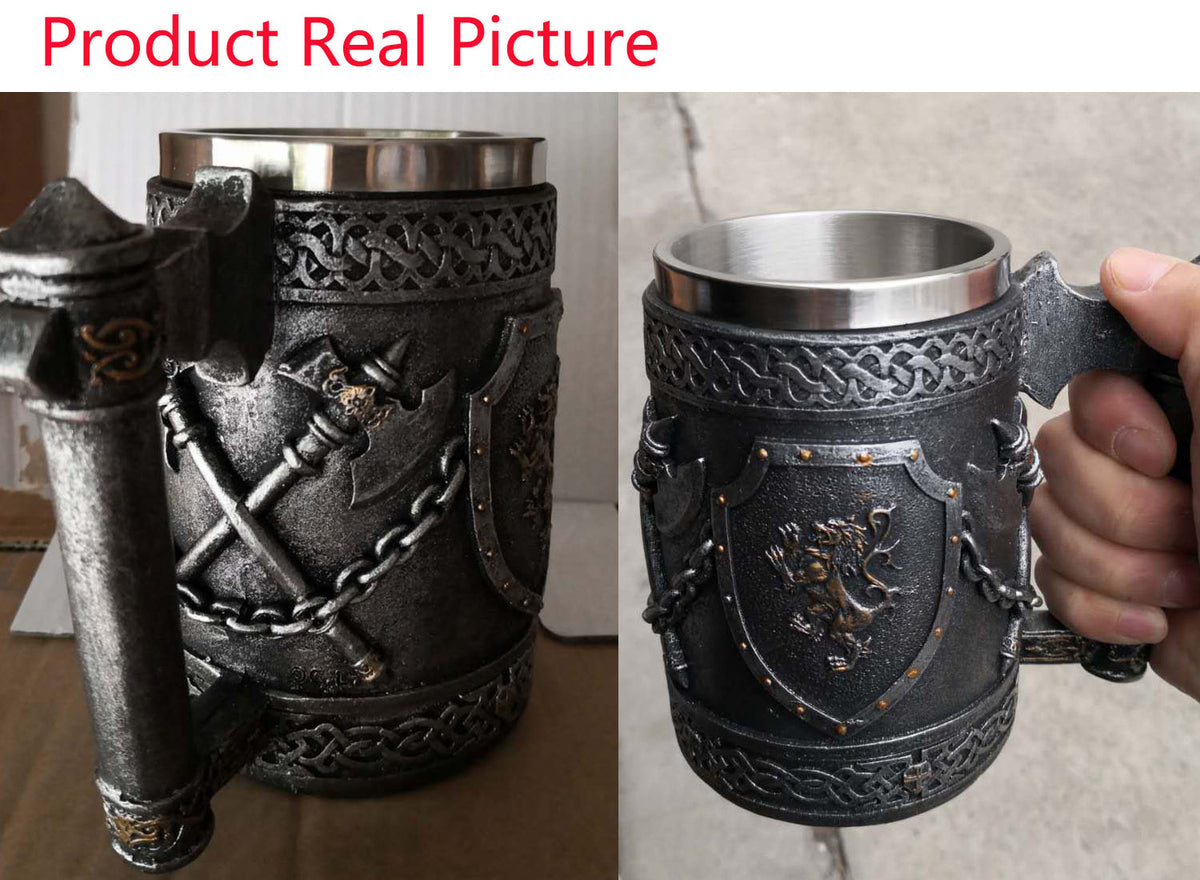 Ebros Large Medieval Coat Of Arms English Lion Heraldry Shields Tankard Beer Mug