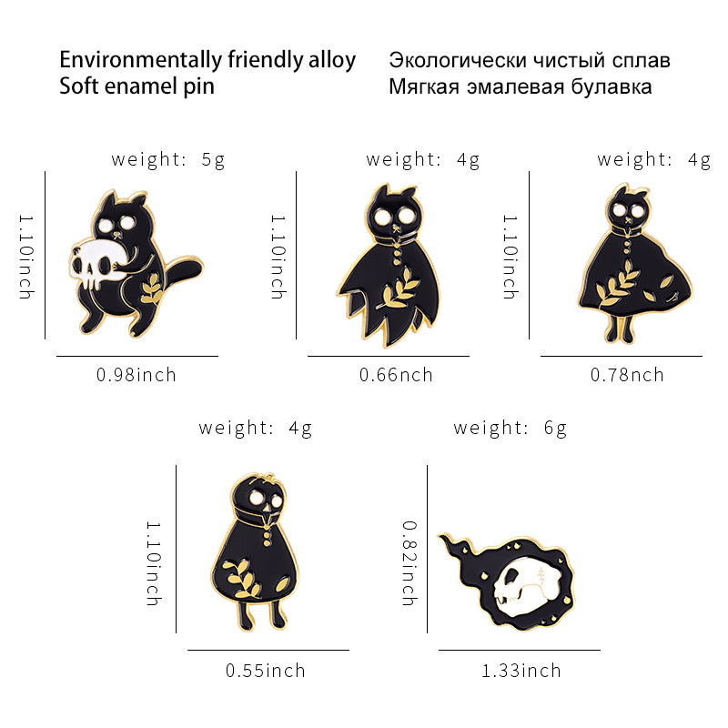 Halloween Cats Enamel Pins