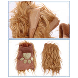 Lion Plush Ears Headband Tail and Paws Set Halloween Costume for Adults and Kids