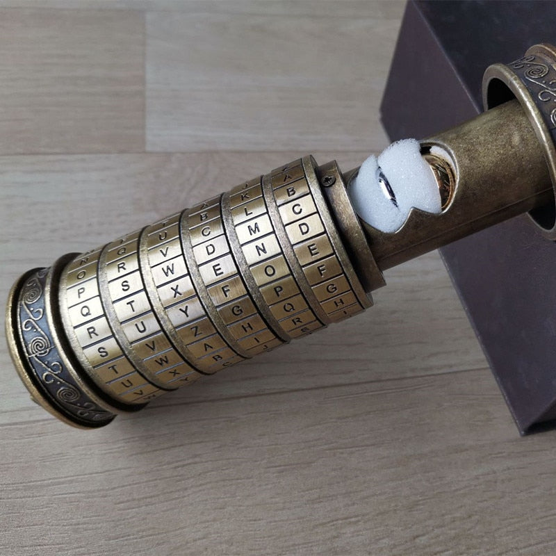 Leonardo da Vinci Code Bronze Metal Cryptex Locks Letter Password Chamber