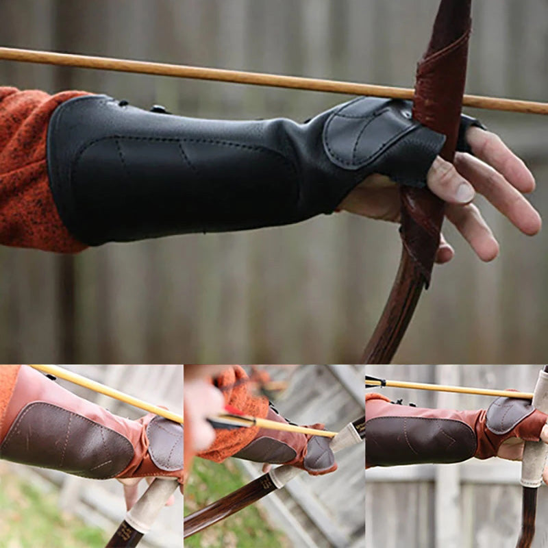 Archery Vambrace Gauntlet Shooting Glove Medieval Renaissance Archer LARP Hunter Arm Guard Armour Bracer