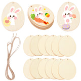 10/25/50pcs Easter Eggs DIY Wooden Craft Hanging Ornament Easter Decorations