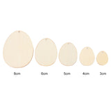 10/25/50pcs Easter Eggs DIY Wooden Craft Hanging Ornament Easter Decorations