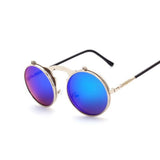Retro Flip Up Round Sunglasses