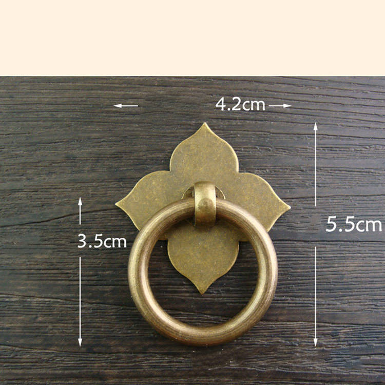 Brass Four Leaf Cabinet Drawer Pulls Hardware