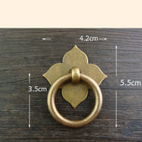 Brass Four Leaf Cabinet Drawer Pulls Hardware