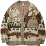 Ugly Woodland Critters Knitted Sweater Cardigans