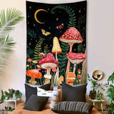 Mushroom Moon Star Tapestry Boho Decor