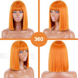 Short Straight Wigs with Bangs