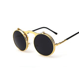 Retro Flip Up Round Sunglasses
