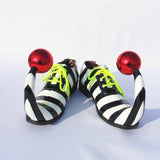 Circus Clown Stripe Shoes For Adults Joker Cosplay