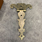 Two Cabinet Door Vintage Brass Plated Large Butt Hinges Te-he-he
