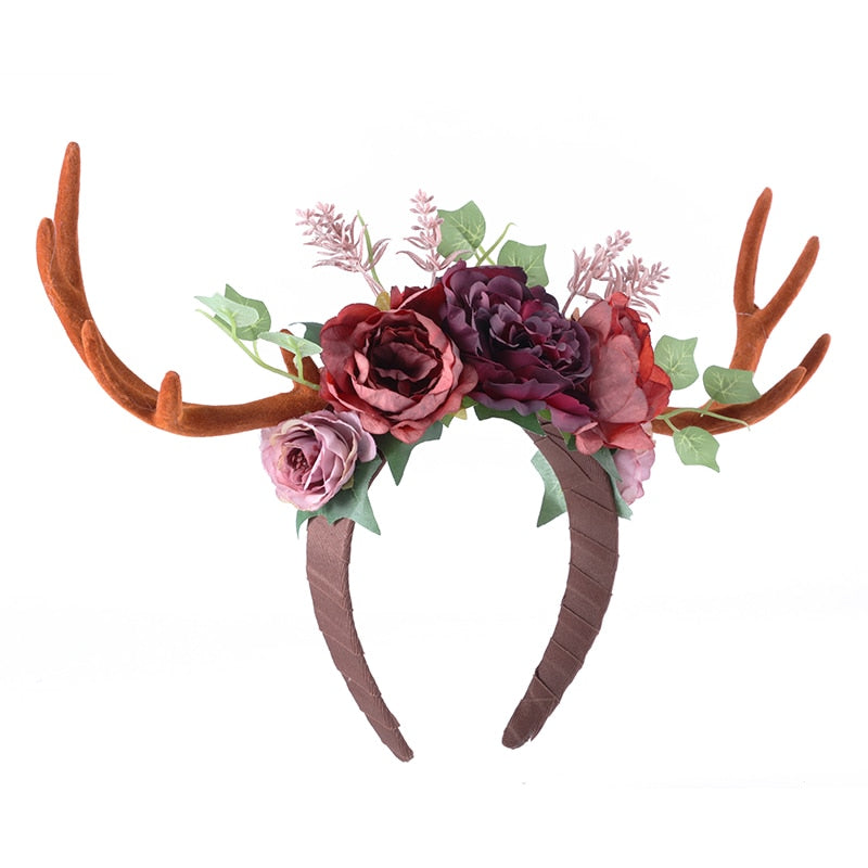 Woodland Floral Antlers Headband