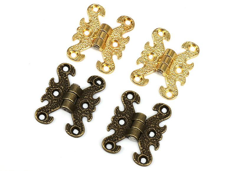 2pcs Mini Hinges for Cabinets or Treasure Boxes