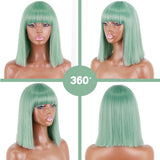 Short Straight Wigs with Bangs