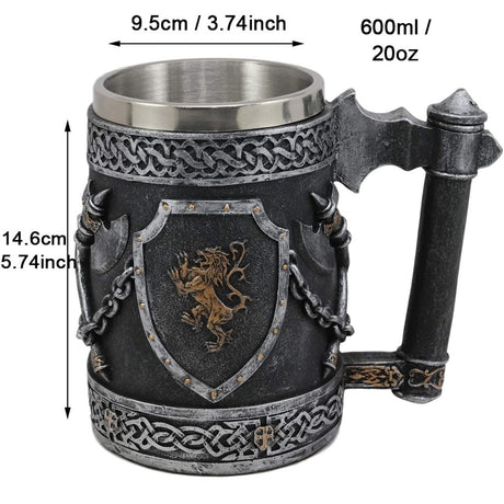 Ebros Large Medieval Coat Of Arms English Lion Heraldry Shields Tankard Beer Mug