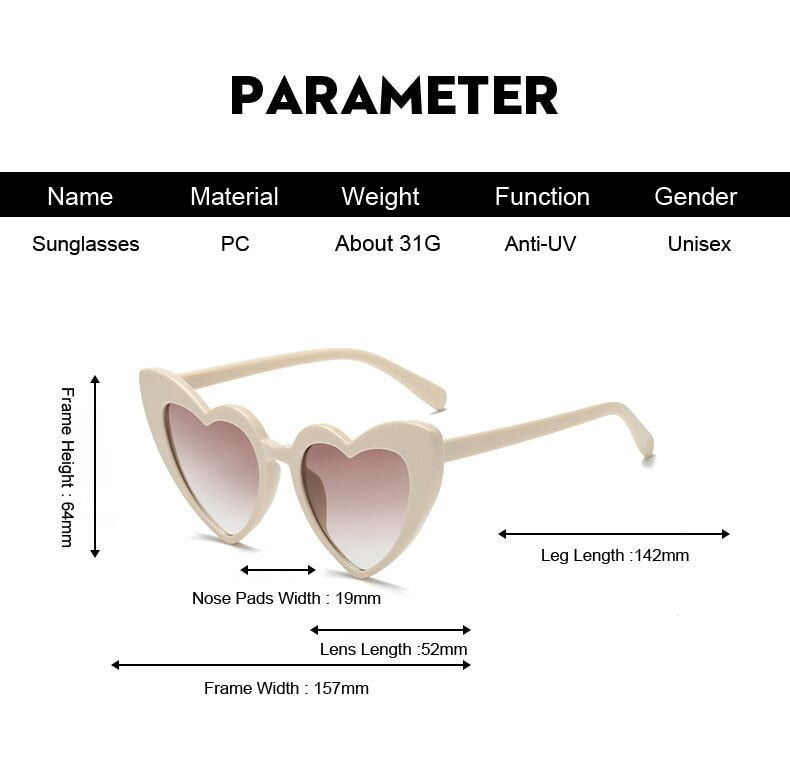 Love Heart Shaped Sunglasses