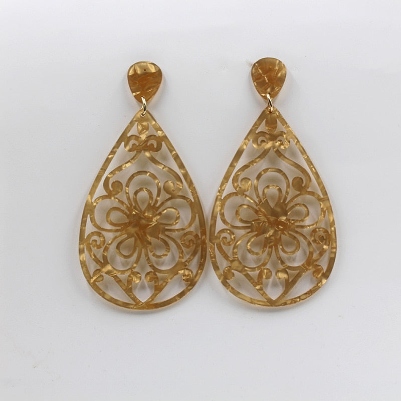 Brincos Flamencos Acetic Acid Plate Colourful Teardrop Earrings